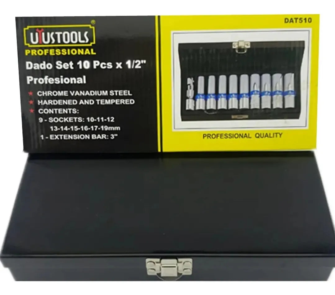 Juego de dados 10 piezas x 1/2″ Uyustools