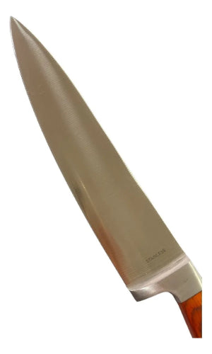 Cuchillo De Chef Profesional De 8 Pulgadas Acho En Acero Marrón